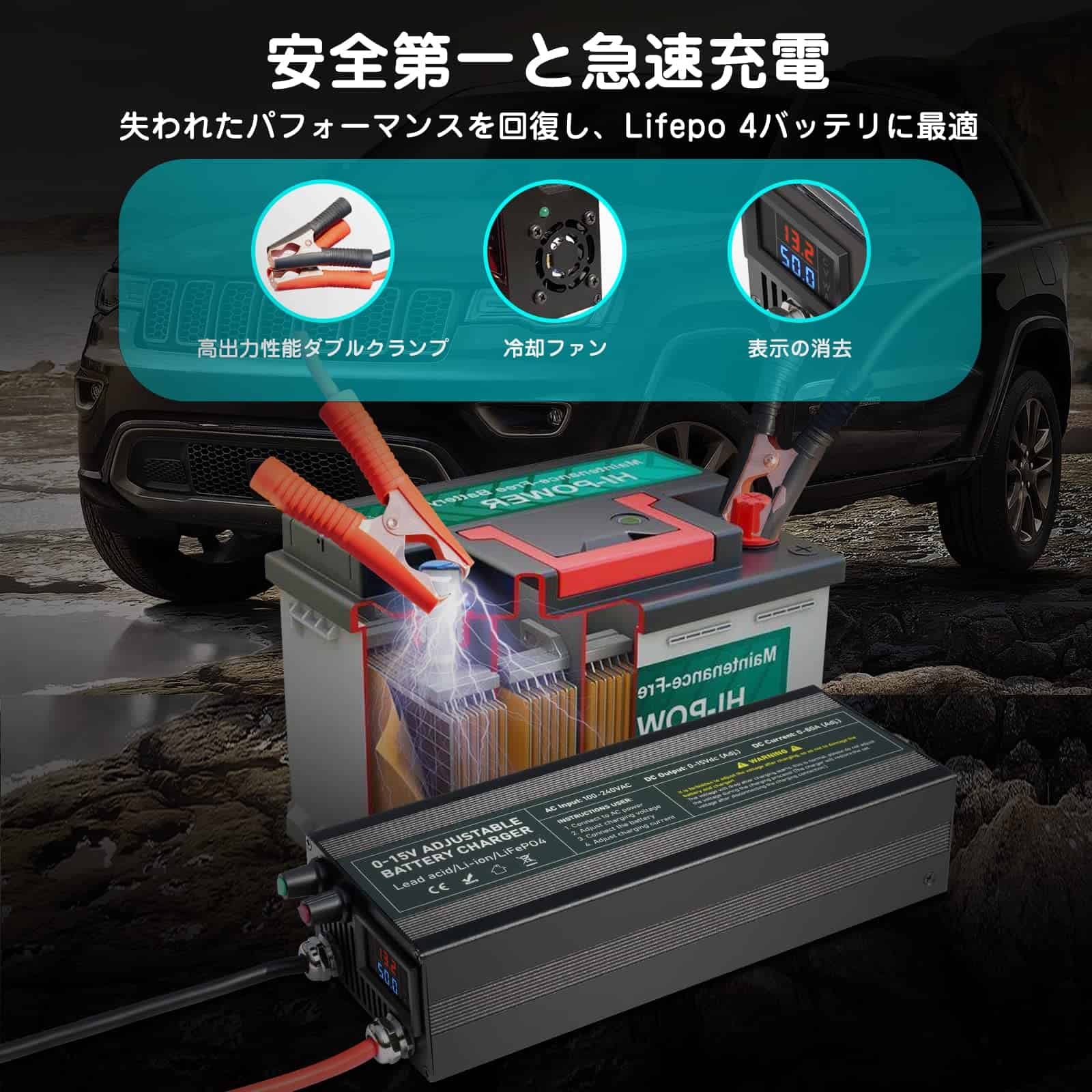 Cargador de Batería Inteligente C60A 12V de Alta Potencia - Imagen 4