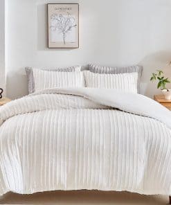 WARMDERN Juego de Funda nórdica Boho Blanco Tamaño King,