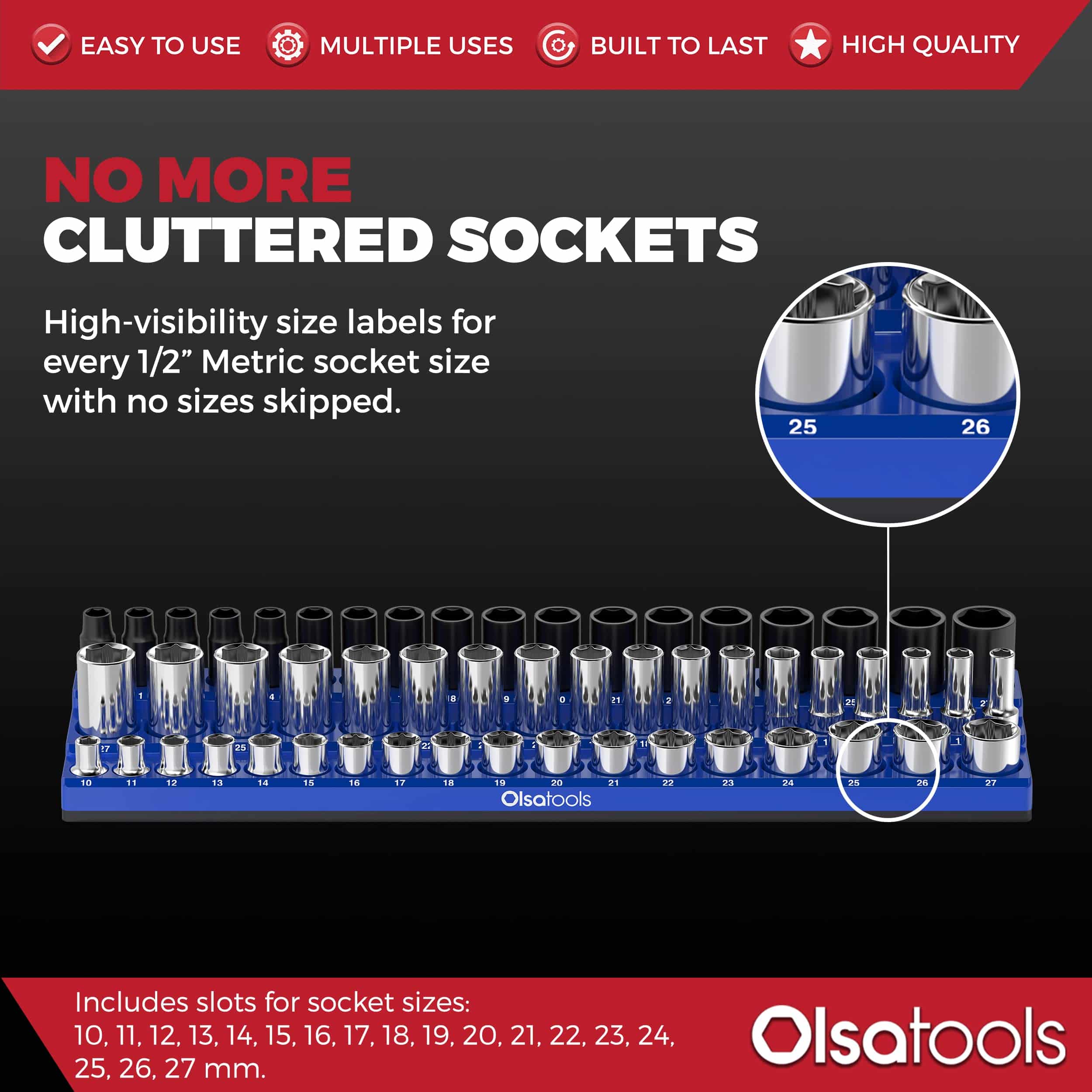 Organizador de zócalos magnéticos Olsa Tools (Unidad de 1/2 - Imagen 5