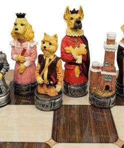 Juego de Ajedrez Hombres Gatos vs Perros Real - Pintado a