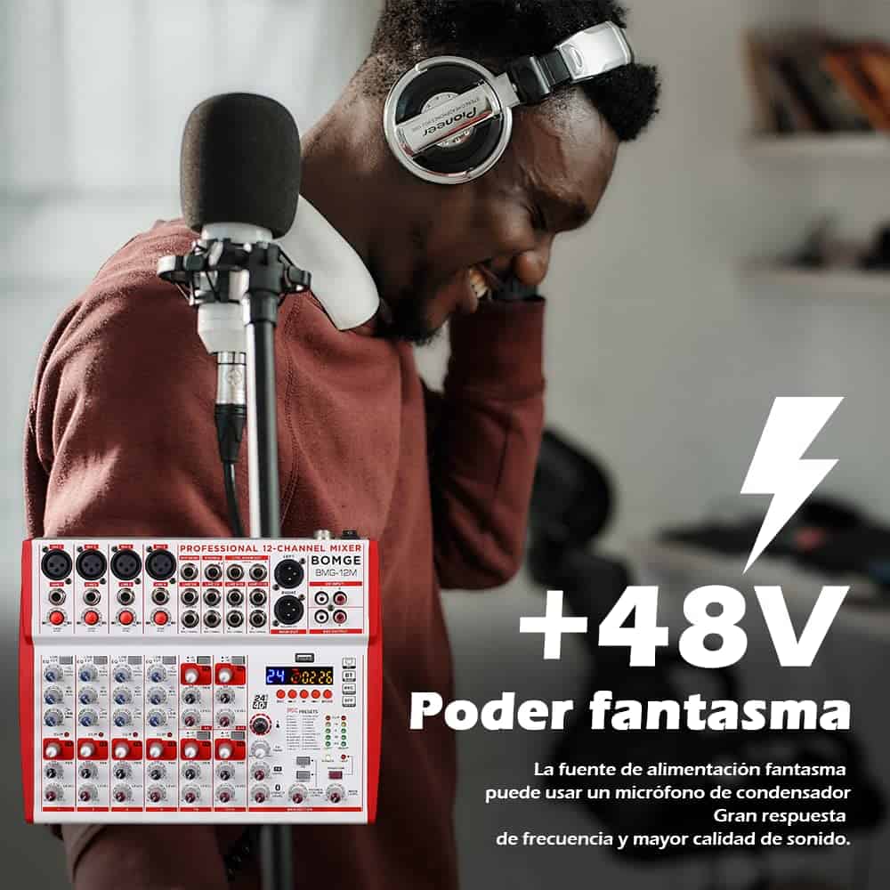 Mezcladora de sonido BOMGE de 12 canales con - Imagen 5