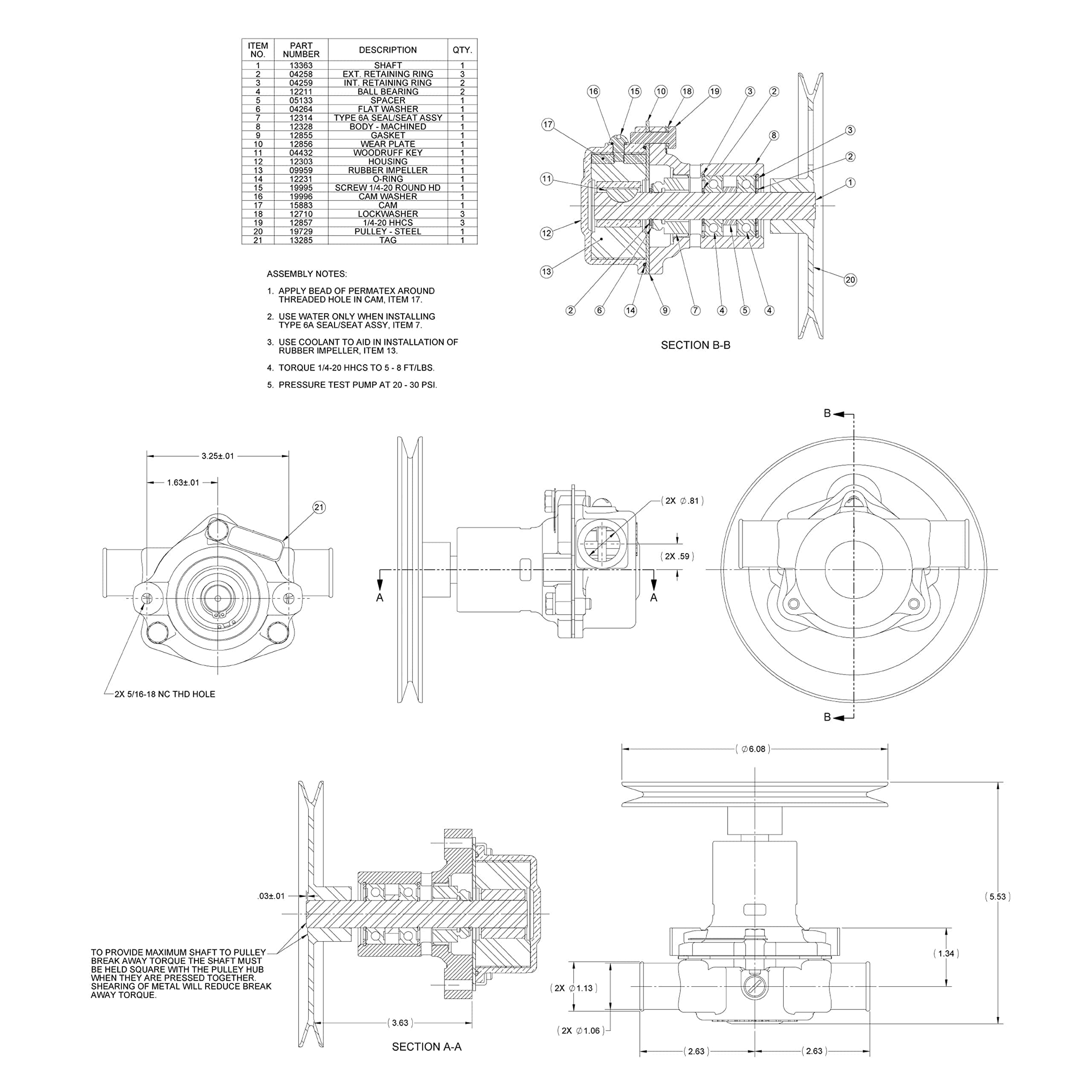 F.S.P Bomba de Agua Cruda de Repuesto para Sherwood - Imagen 4