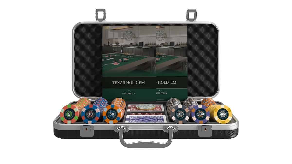 Estuche de Poker con 300 Fichas de Poker de Cerámica