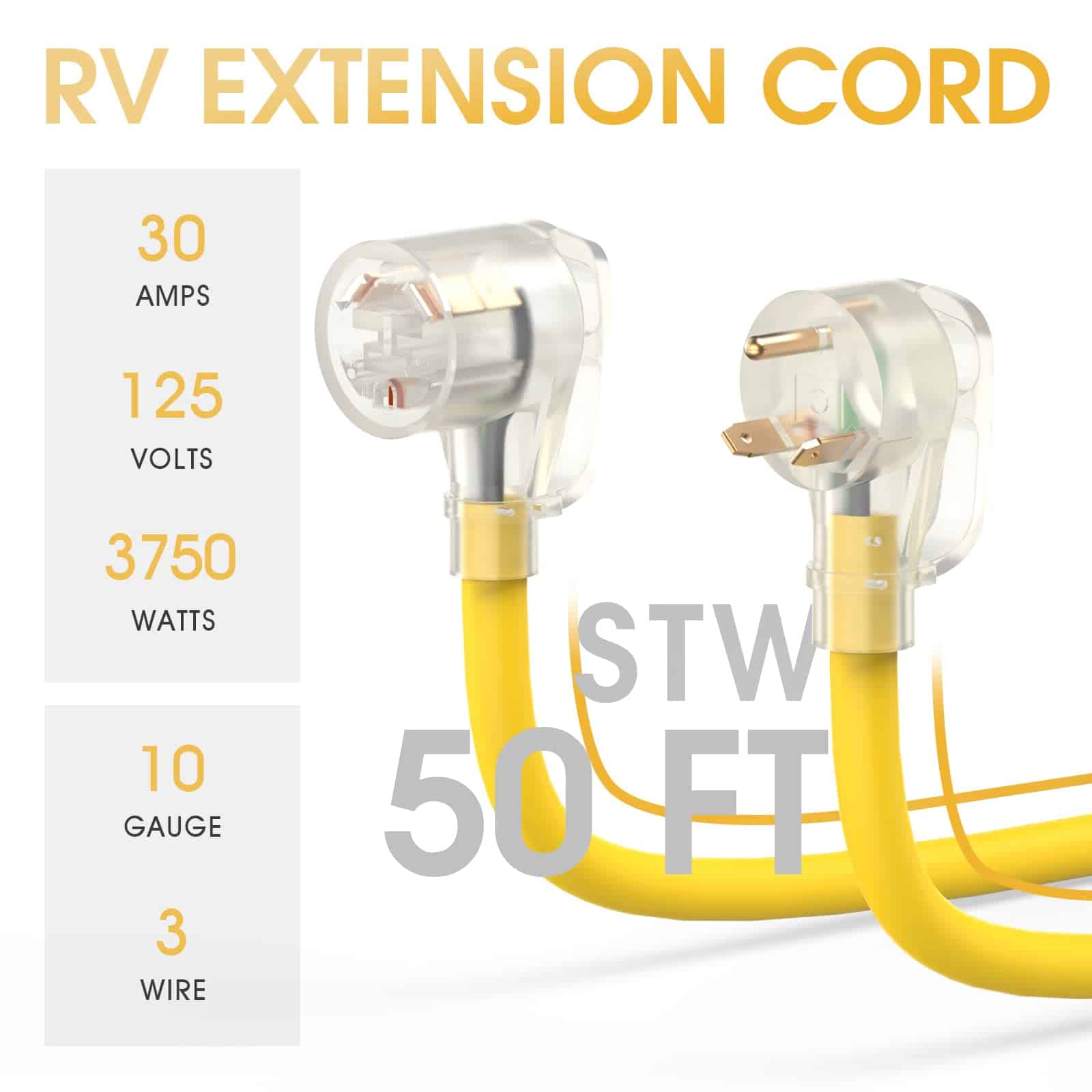 Cable de Extensión para RV de 30 Amperios 50 FT, NEMA - Imagen 4