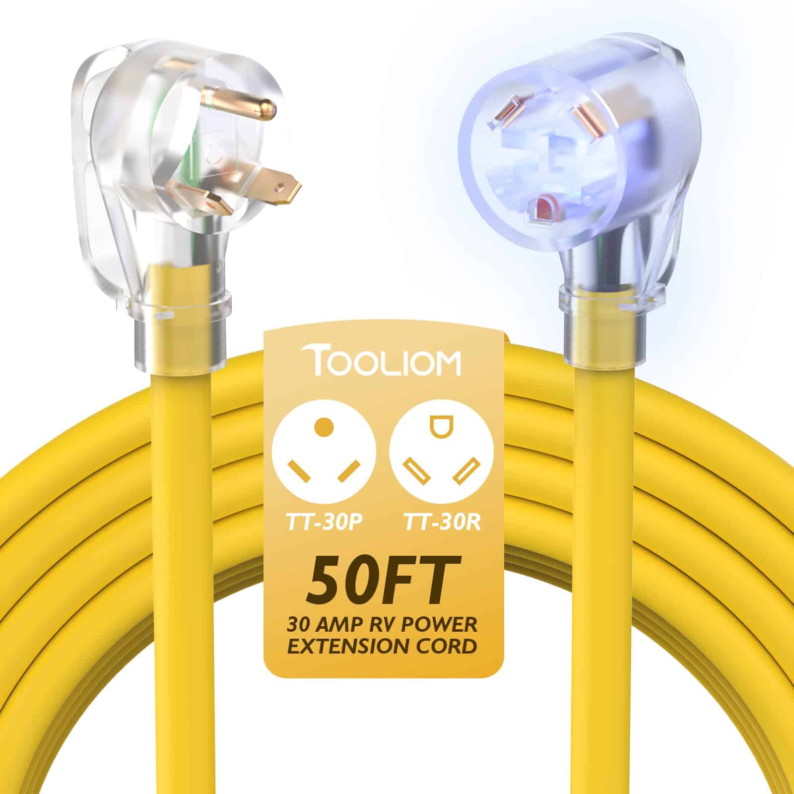 Cable de Extensión para RV de 30 Amperios 50 FT, NEMA