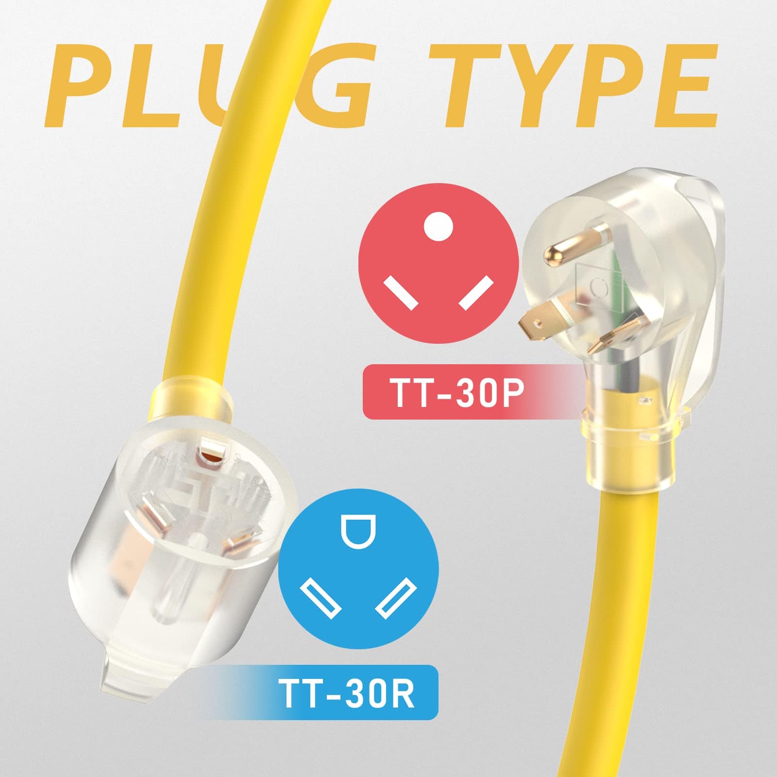 Cable de Extensión para RV de 30 Amperios 50 FT, NEMA - Imagen 3