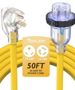 Cable de extensión para RV de 30 amperios TOOLIOM 50 FT,