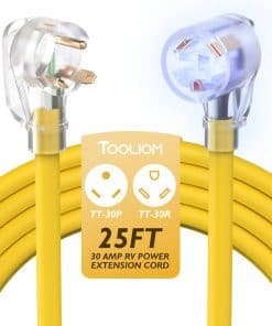 Cable de alimentación para RV de 30 amperios, 25 pies, NEMA