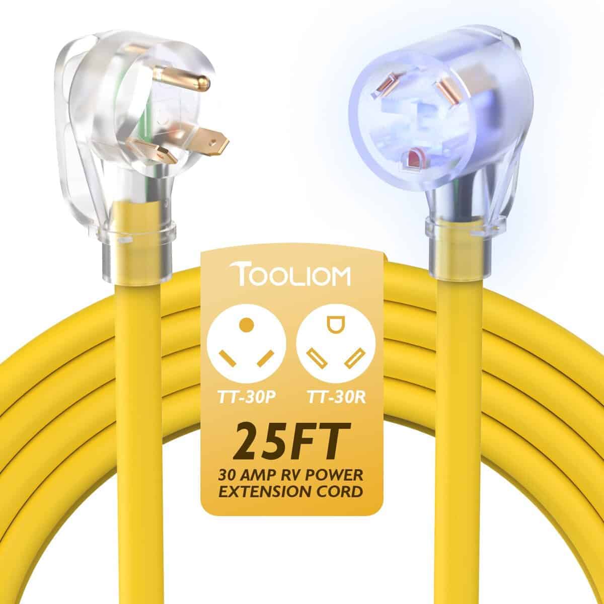 Cable de alimentación para RV de 30 amperios, 25 pies, NEMA