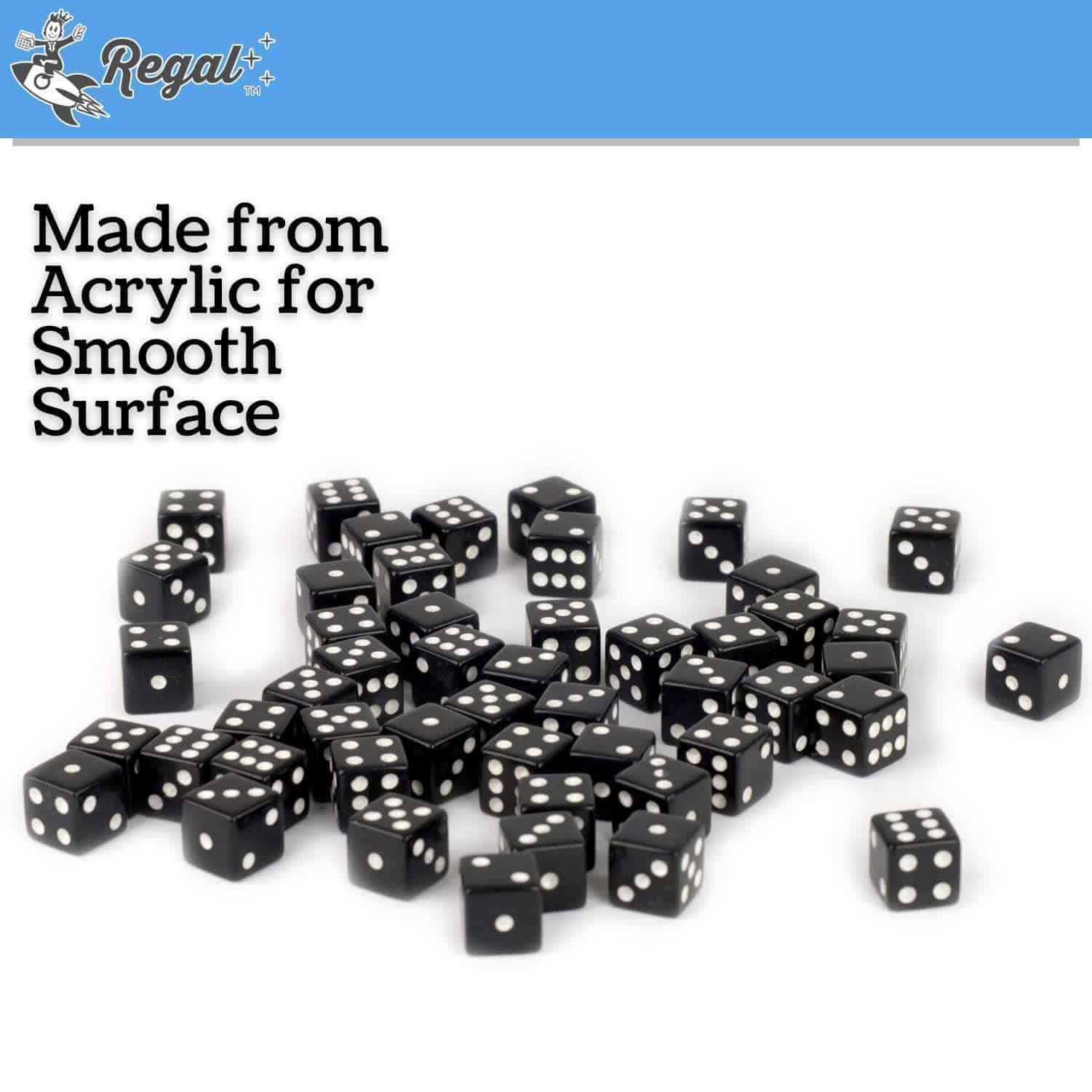 Set de Dados Regal Games de 6 Lados - Juego Negro de 16mm - Imagen 6