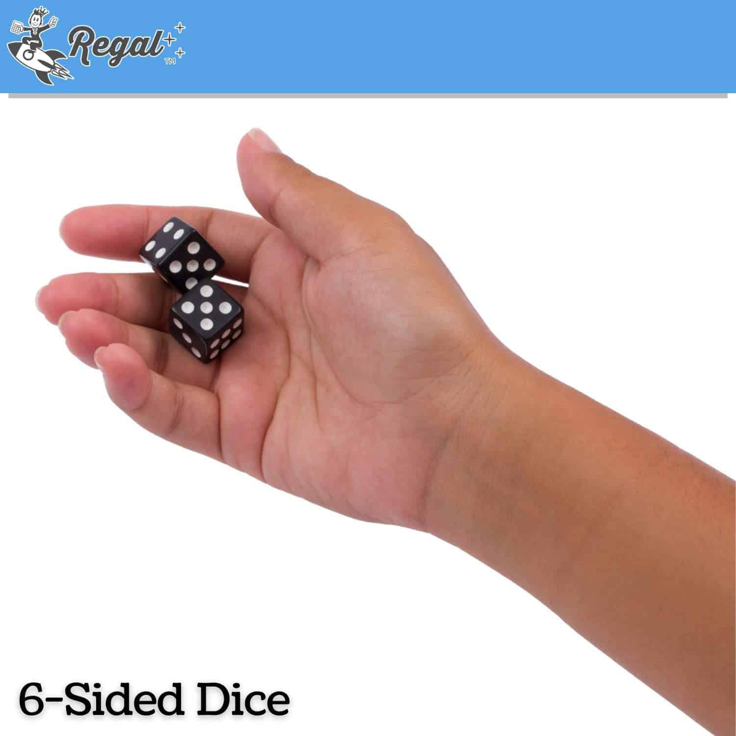 Set de Dados Regal Games de 6 Lados - Juego Negro de 16mm - Imagen 4