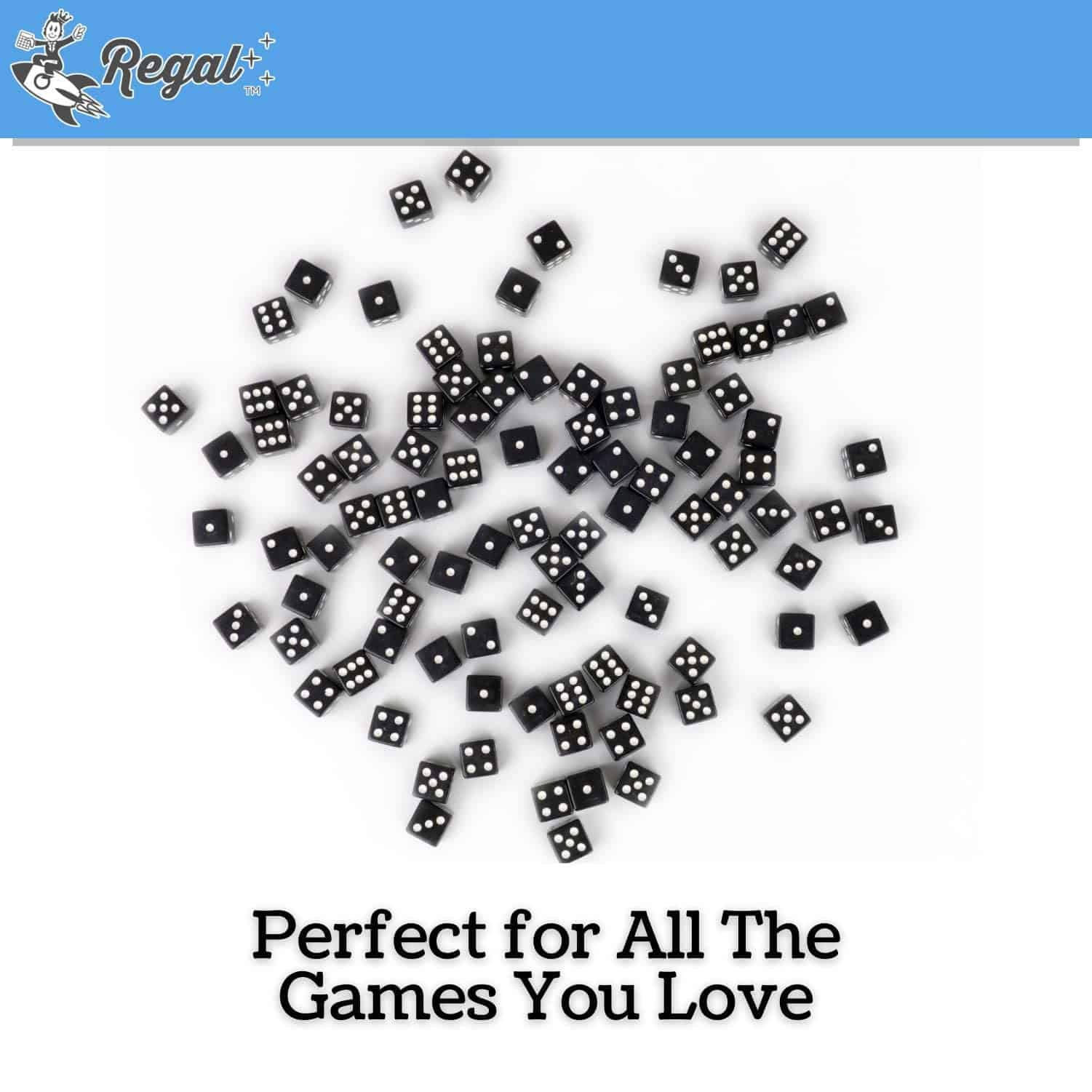 Set de Dados Regal Games de 6 Lados - Juego Negro de 16mm - Imagen 7