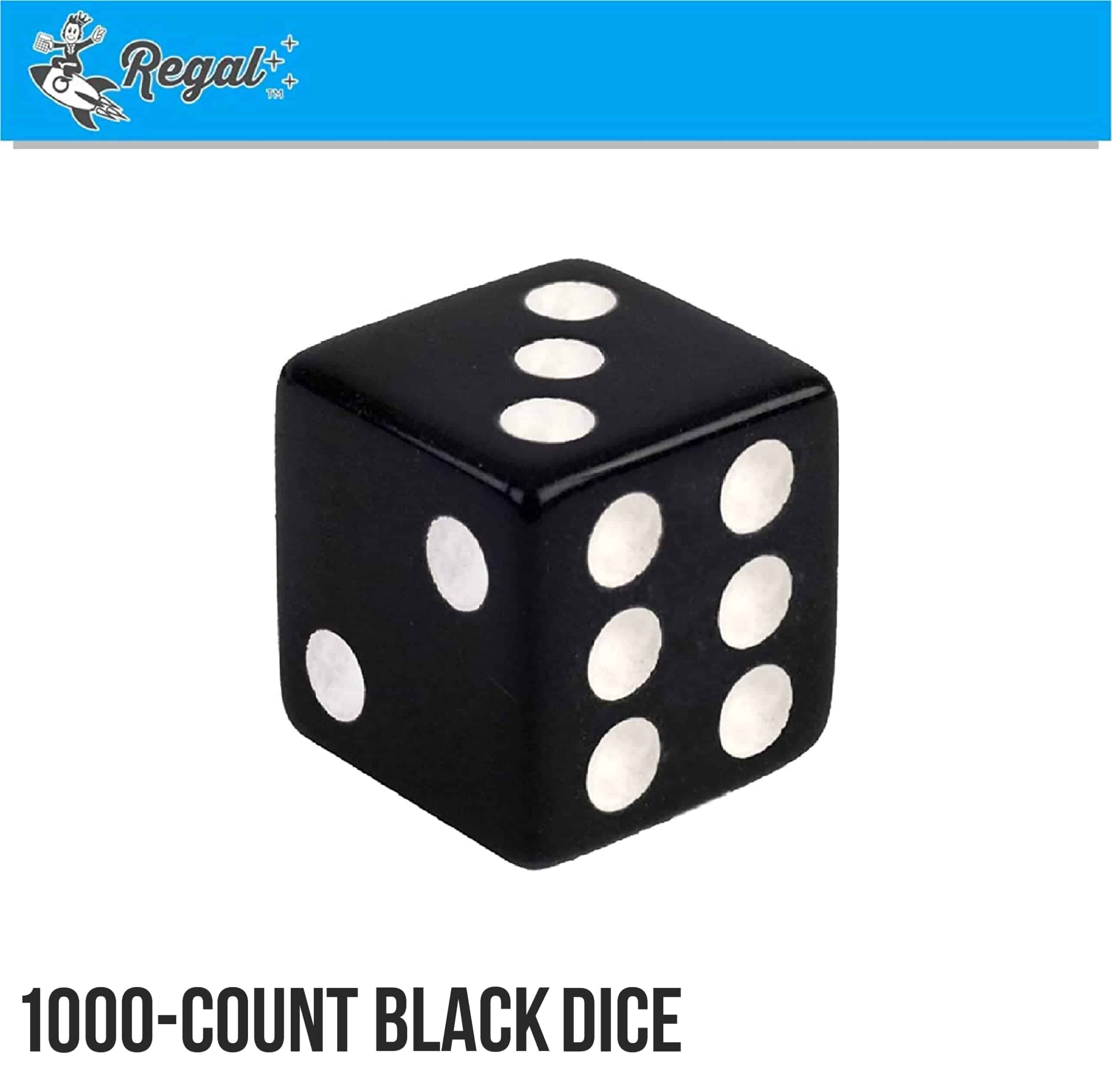 Set de Dados Regal Games de 6 Lados - Juego Negro de 16mm - Imagen 3