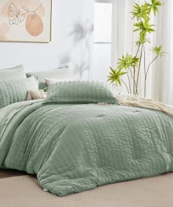 Juego de Edredón King Seersucker CozyLux con Sábanas en