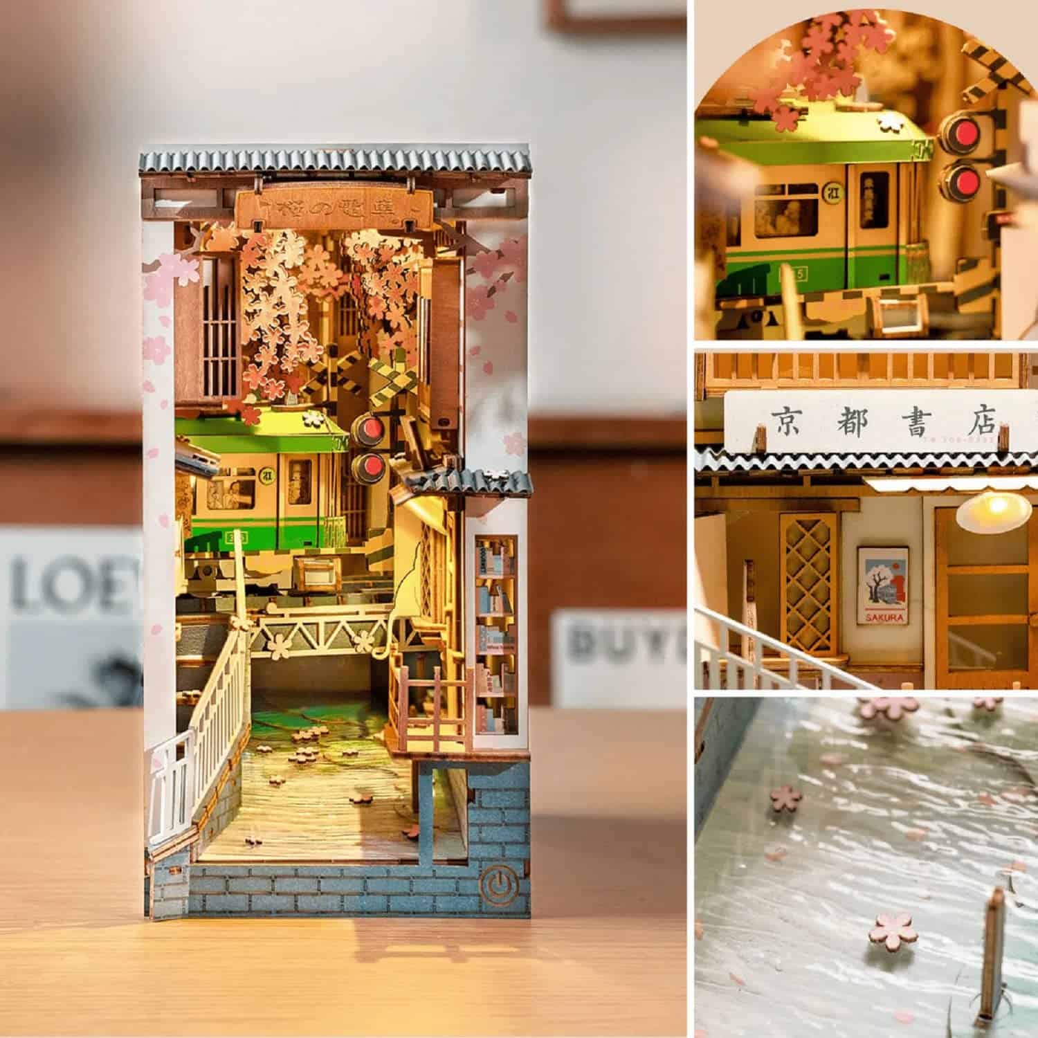 Kit DIY Rolife Book Nook Sakura Densya, Kit Miniatura - Imagen 3