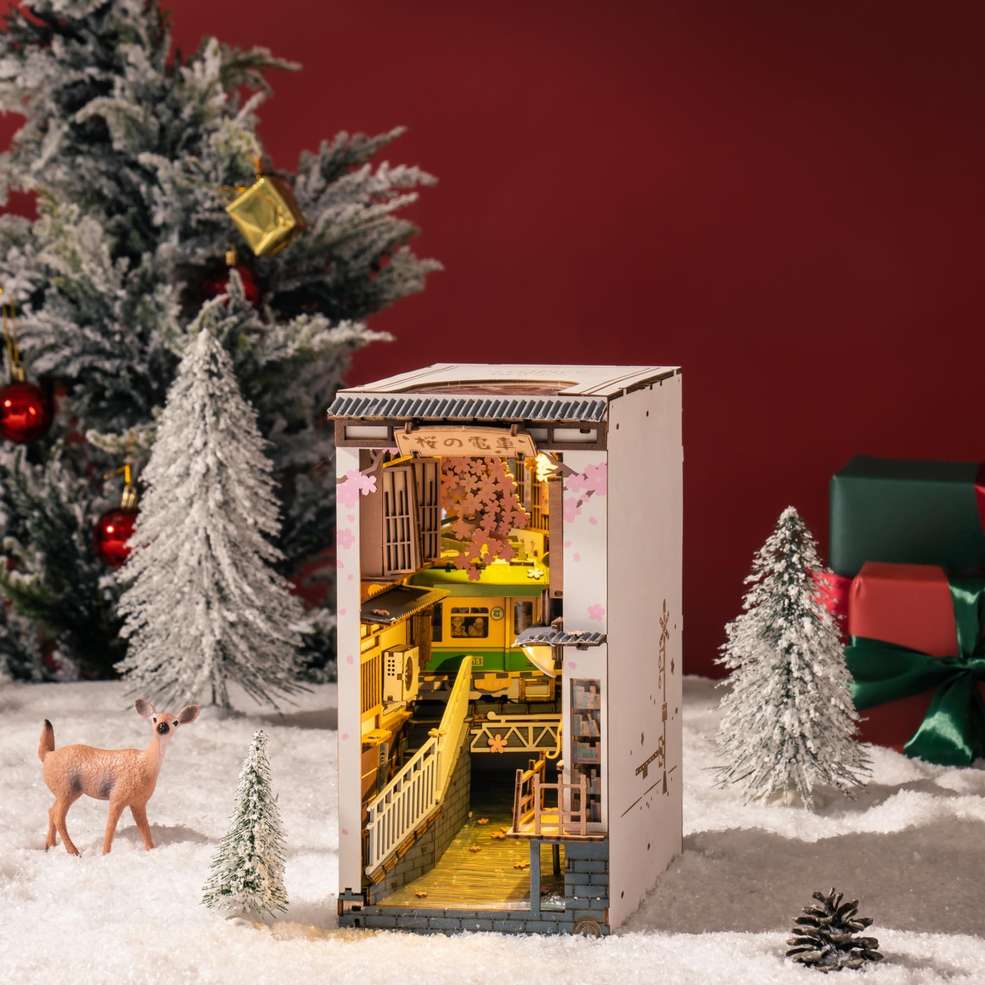 Kit DIY Rolife Book Nook Sakura Densya, Kit Miniatura - Imagen 5