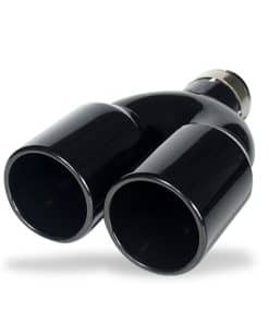 Punta de escape doble negra de 2.5 pulgadas de entrada y