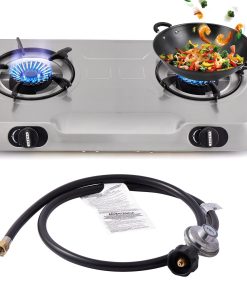 Cocina de gas propano con 2 quemadores, estufa de gas