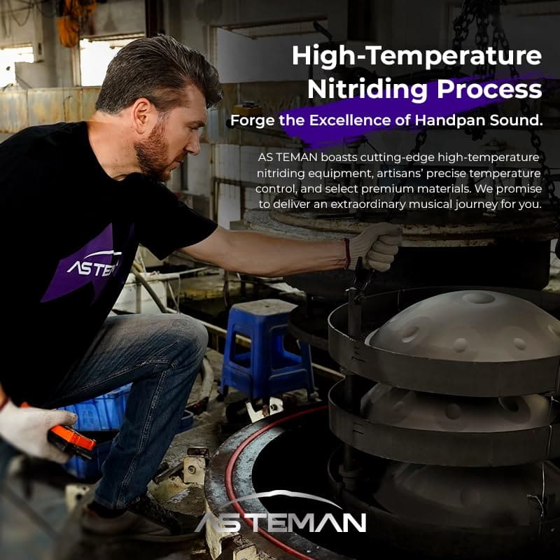 ASTEMAN Handpan de 18 pulgadas, 9 notas, 432Hz, G menor, - Imagen 9