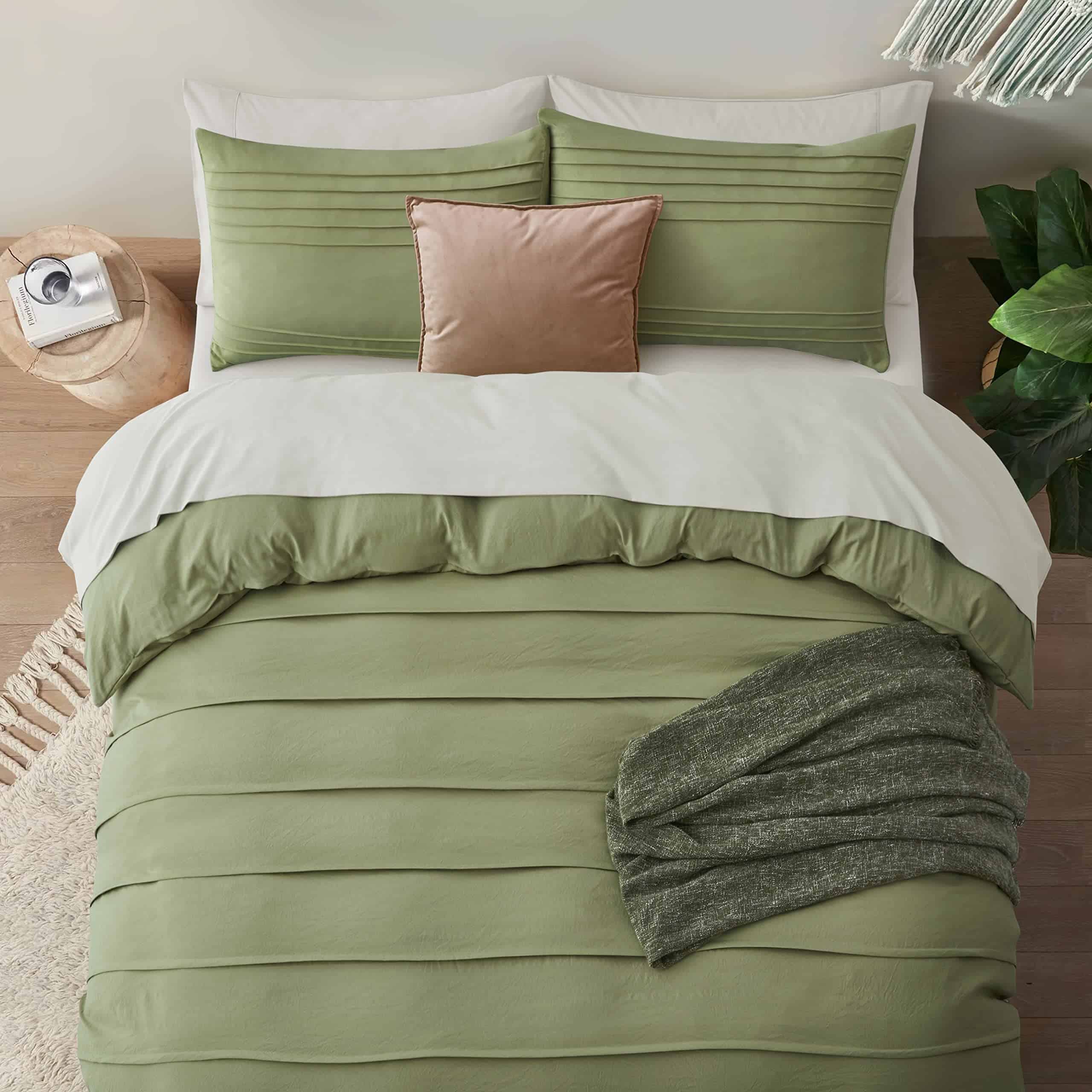 Oli Anderson Funda de Edredón Verde Salvia Tamaño Queen - - Imagen 6