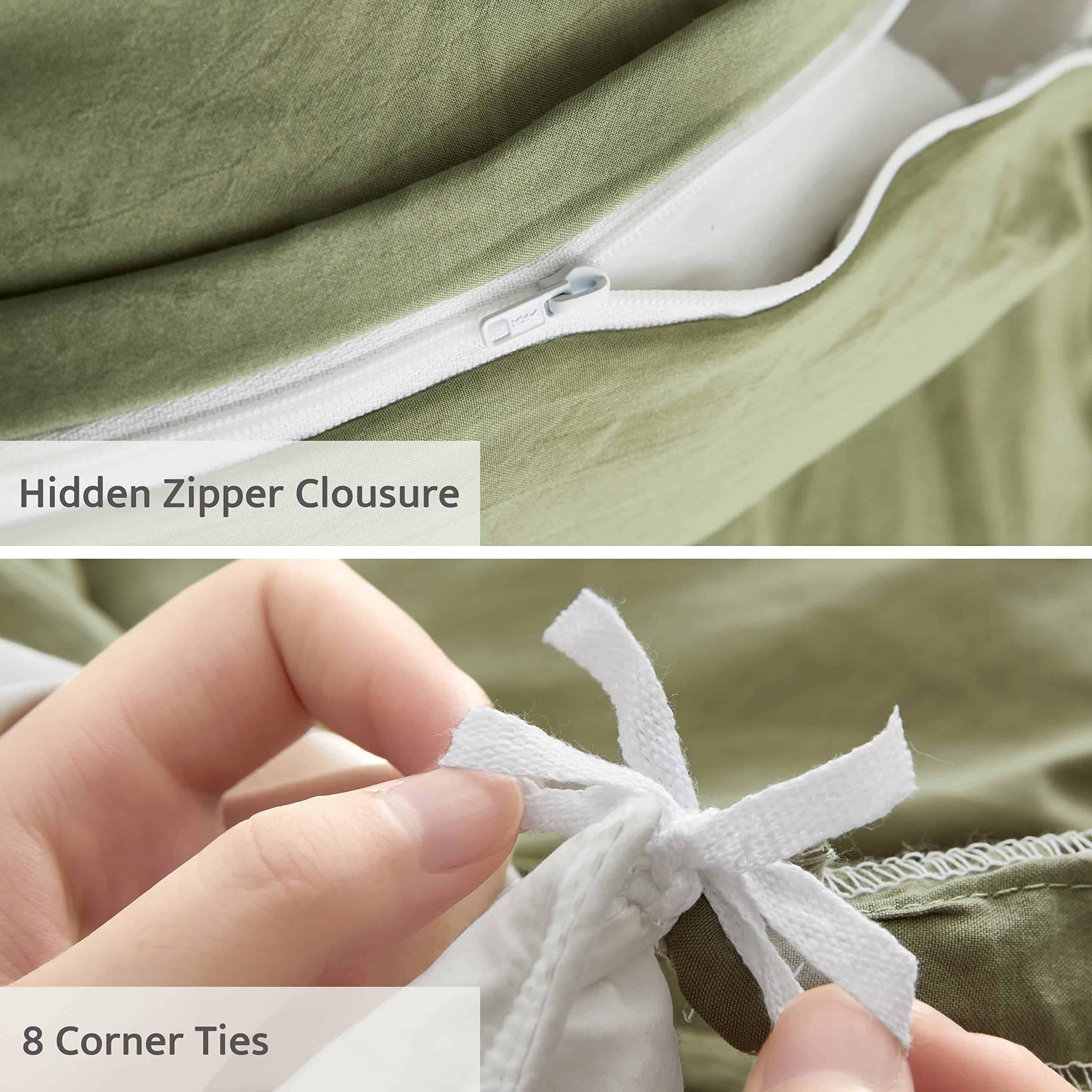 Oli Anderson Funda de Edredón Verde Salvia Tamaño Queen - - Imagen 5