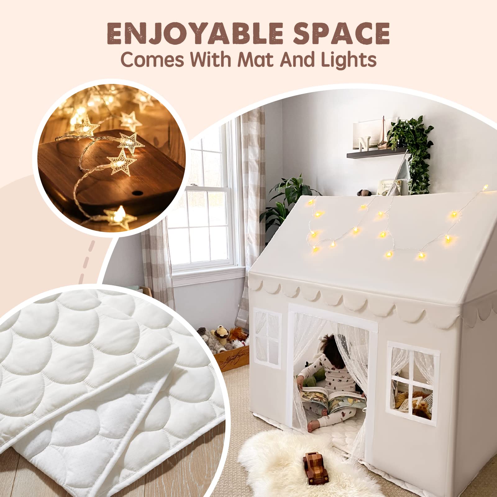 Casa de Juego Tiny Land con Colchoneta Acolchada y Luces - Imagen 3