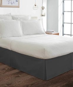 Faldón de Cama Comfort Beddings Tamaño King Gris Mezcla de