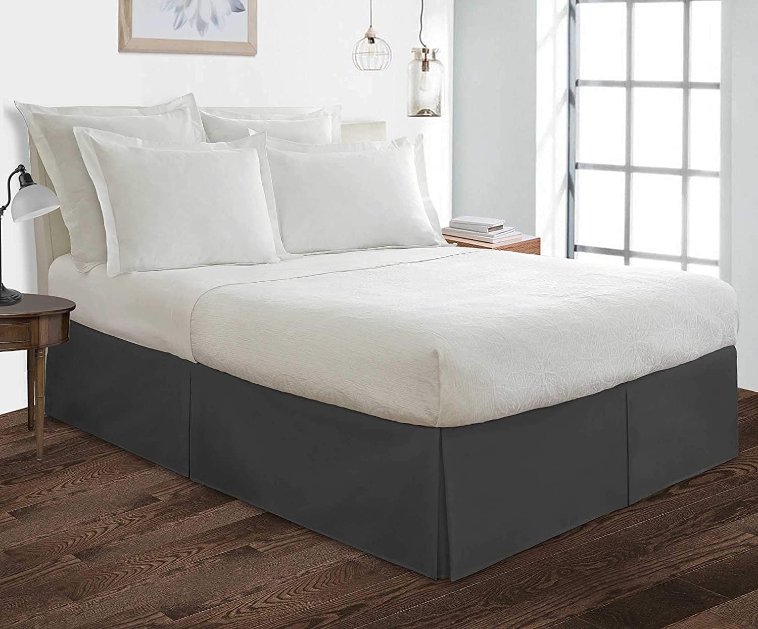 Faldón de Cama Comfort Beddings Tamaño King Gris Mezcla de