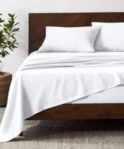 Juego de sábanas Twin de Bare Home - Juego -Blanco suave