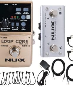 NUX Loop Core Deluxe Pedal Bundle con 2 Cables de Patch, 2