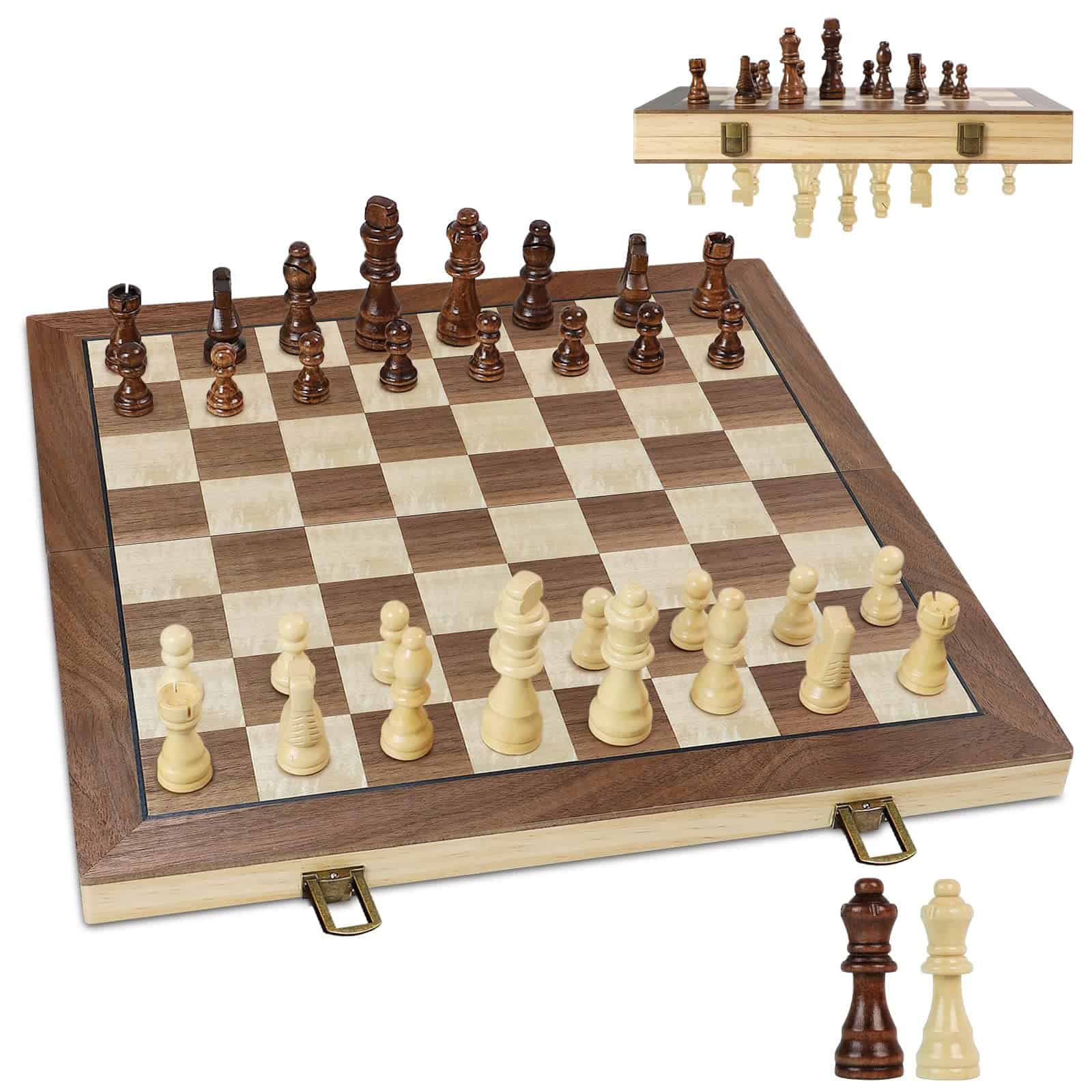 Juego de Ajedrez Magnético de Madera LEAP de 15 pulgadas