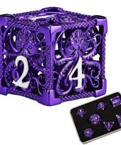 Juego de 7 dados metálicos huecos para DND Dungeons and