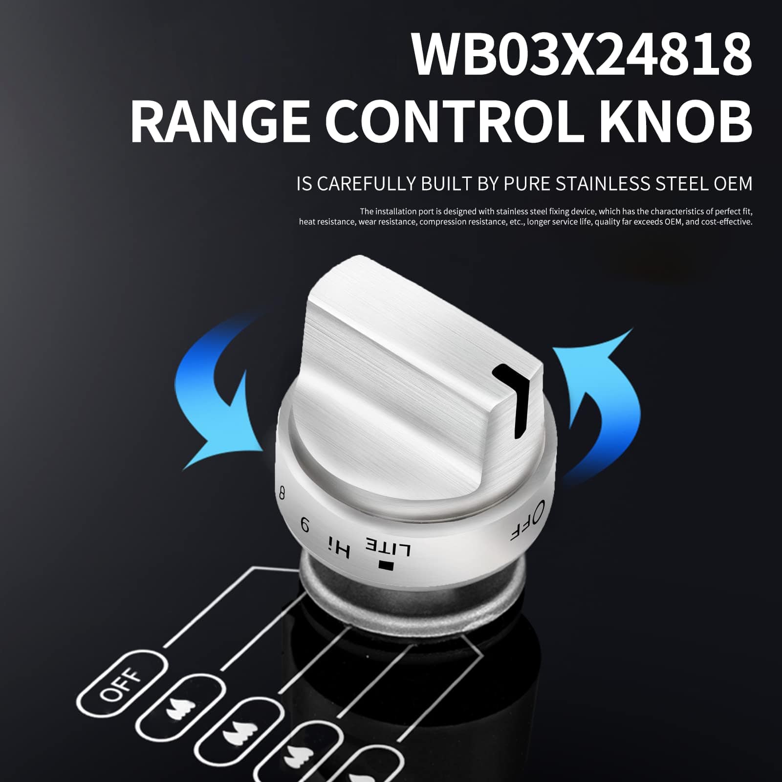 Perilla para estufa de gas GE más resistente WB03X24818 - Imagen 6