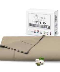 Sábana Plana de Algodón Puro 100% Pizuna Tamaño Completo