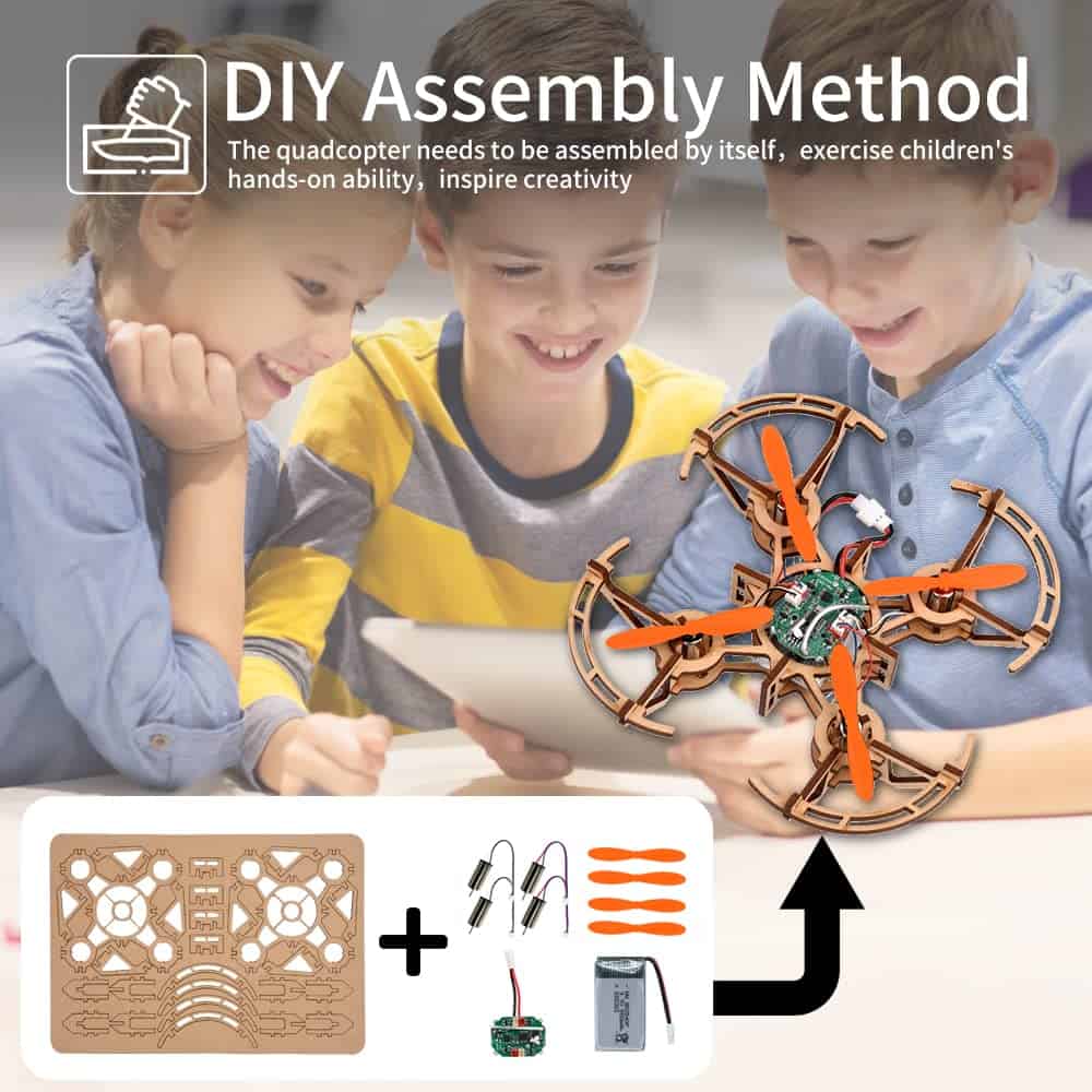 Kit de construcción de mini dron de madera RC Diy para - Imagen 4