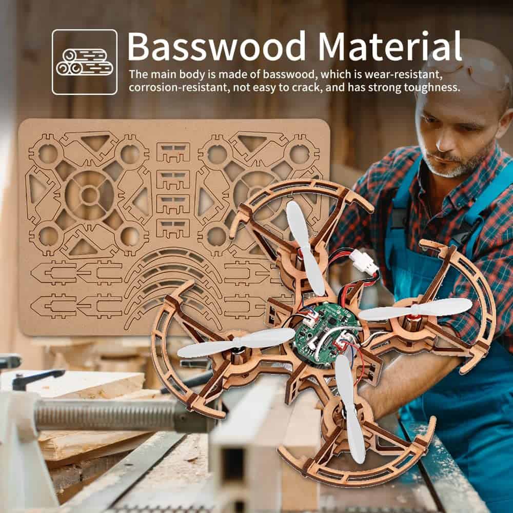 Kit de construcción de mini dron de madera RC Diy para - Imagen 5