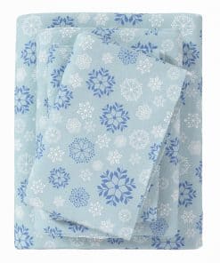 Juego de sábanas de franela Great Bay Home -Azul copo de nie