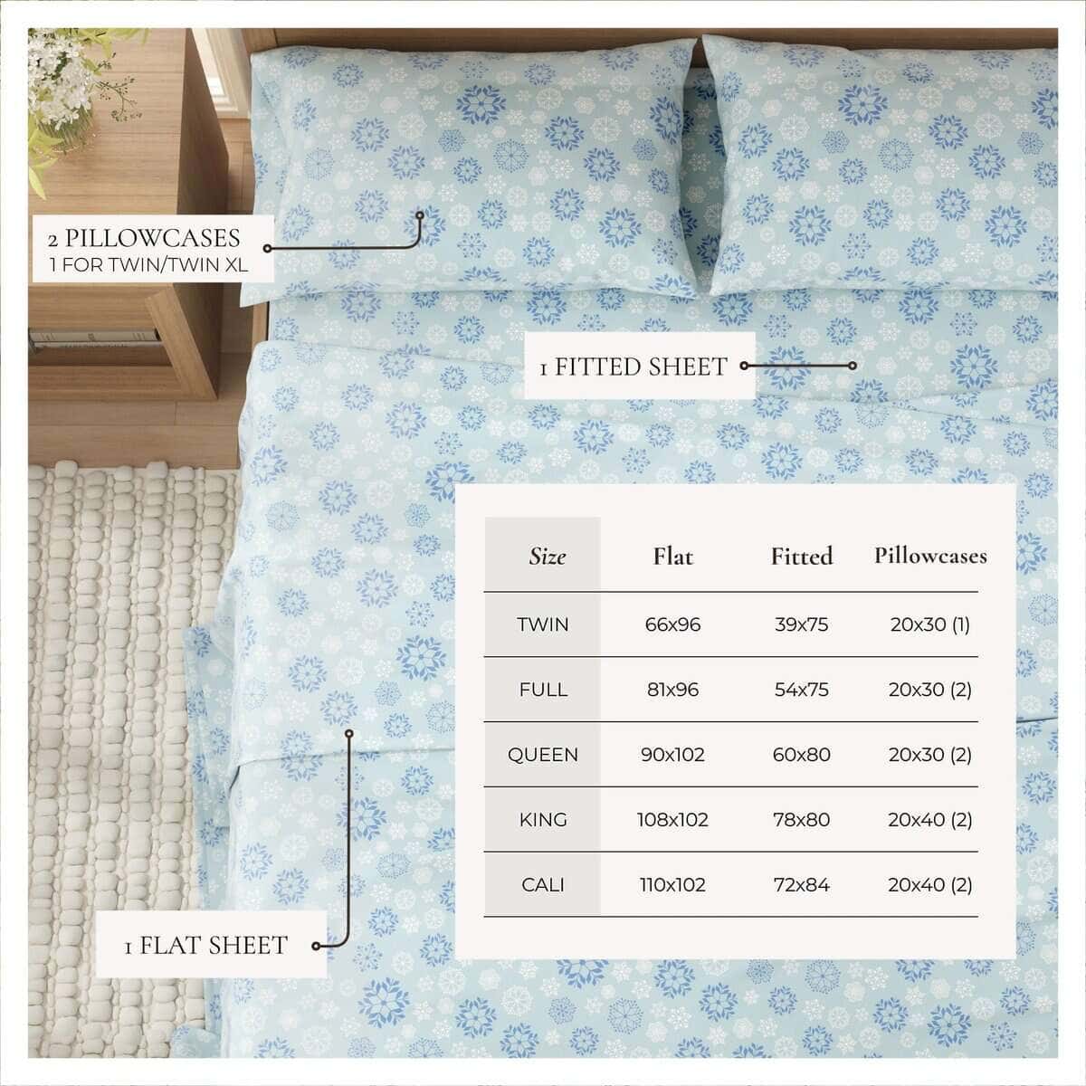 Juego de sábanas de franela Great Bay Home -Azul copo de nie - Imagen 5