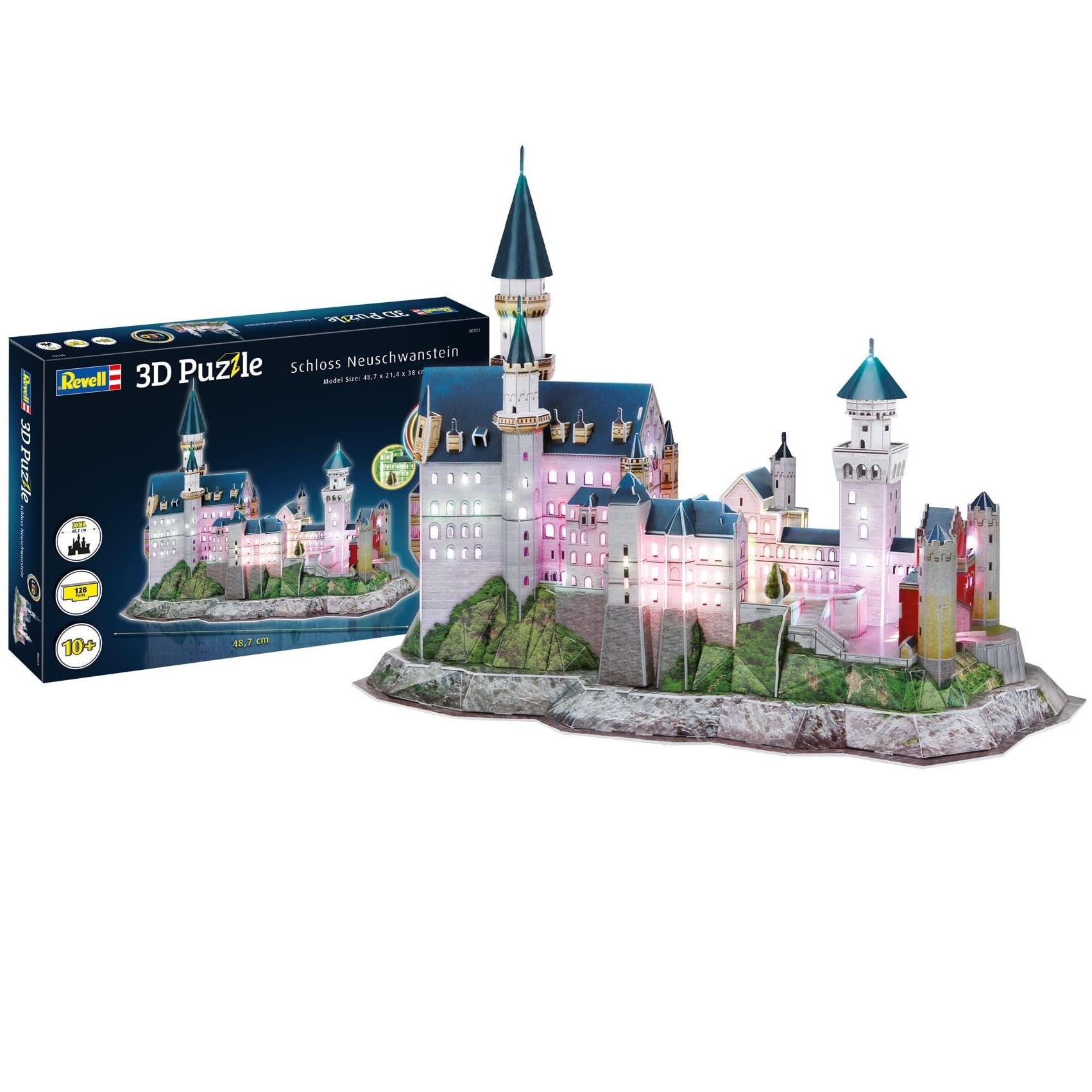 Puzzle 3D con luces LED del Castillo Neuschwanstein de