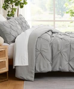 Set de Funda Nórdica Plisada con Cremallera y Corbatas en