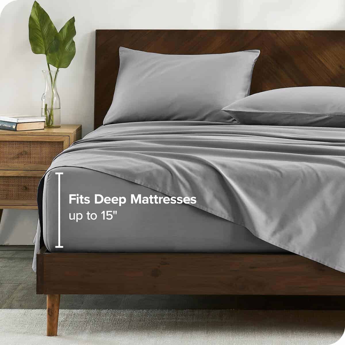 Juego de sábanas 100% algodón orgánico Bare Home Twin XL - - Imagen 5