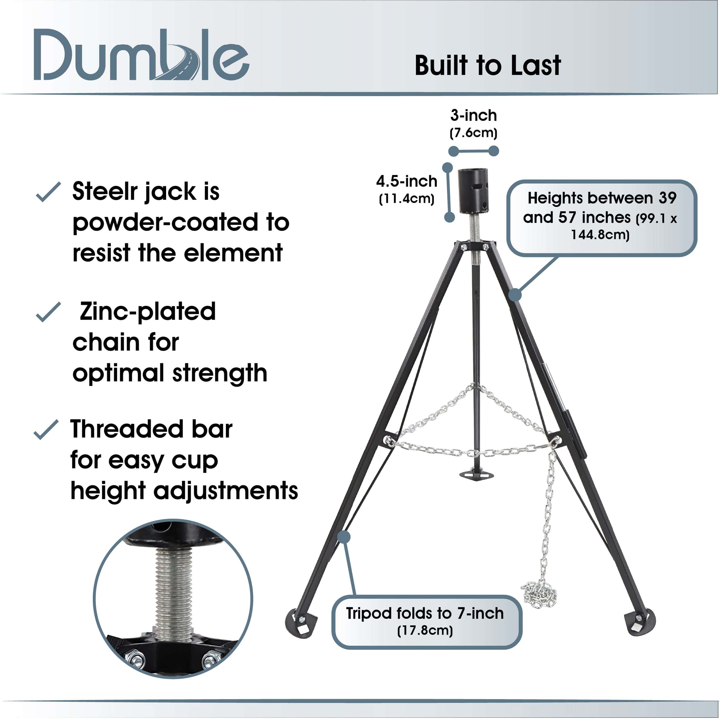 Estabilizador de Trípode de Quinta Rueda para Remolque - Imagen 3