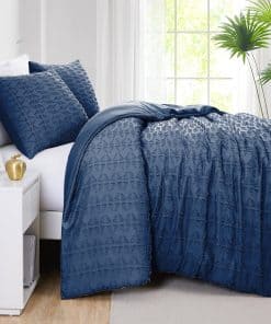 Juego de funda nórdica boho jacquard con textura cortada de