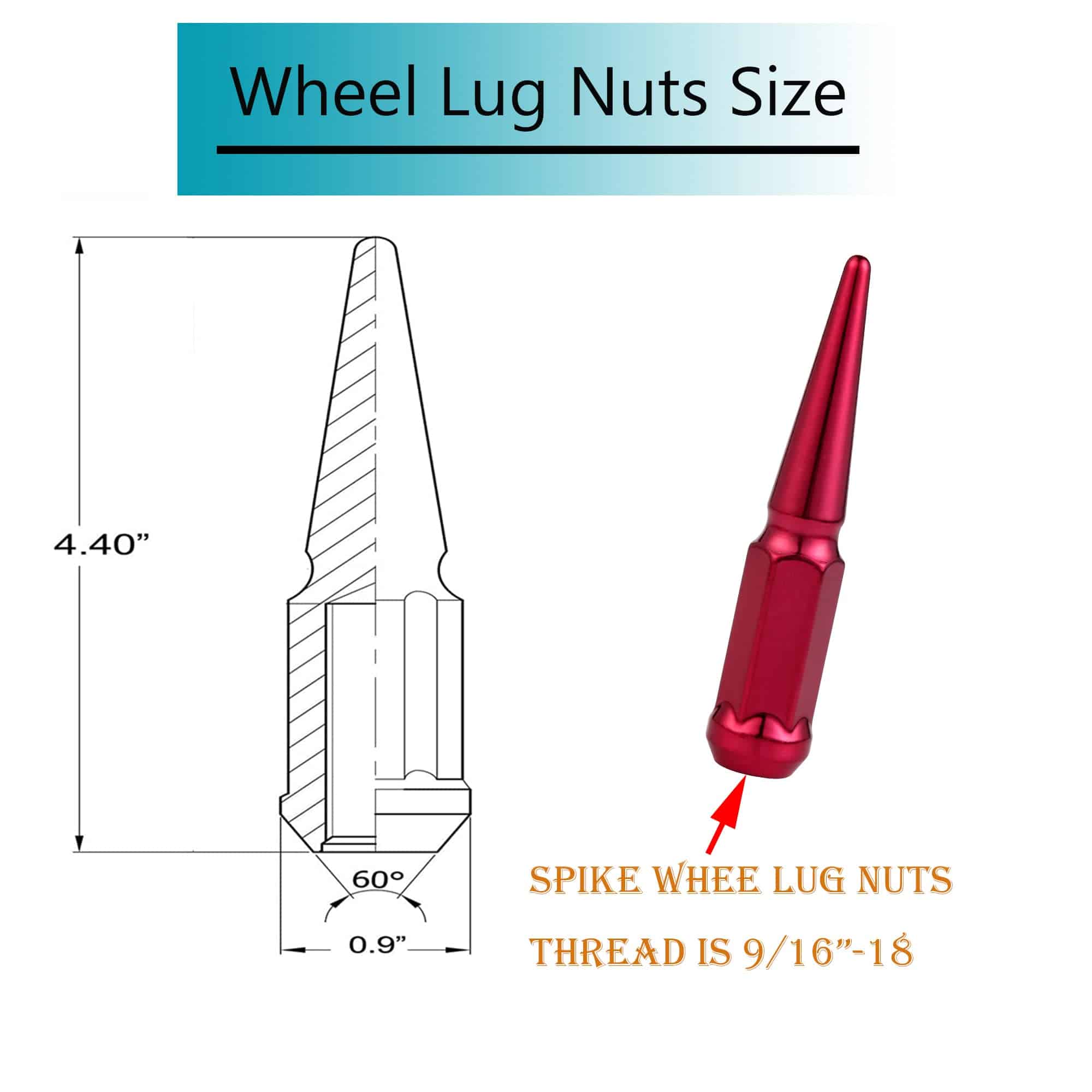 Lug Nuts RSOXTECH 9/16”-18 con Asiento Cónico, 32 piezas - Imagen 4