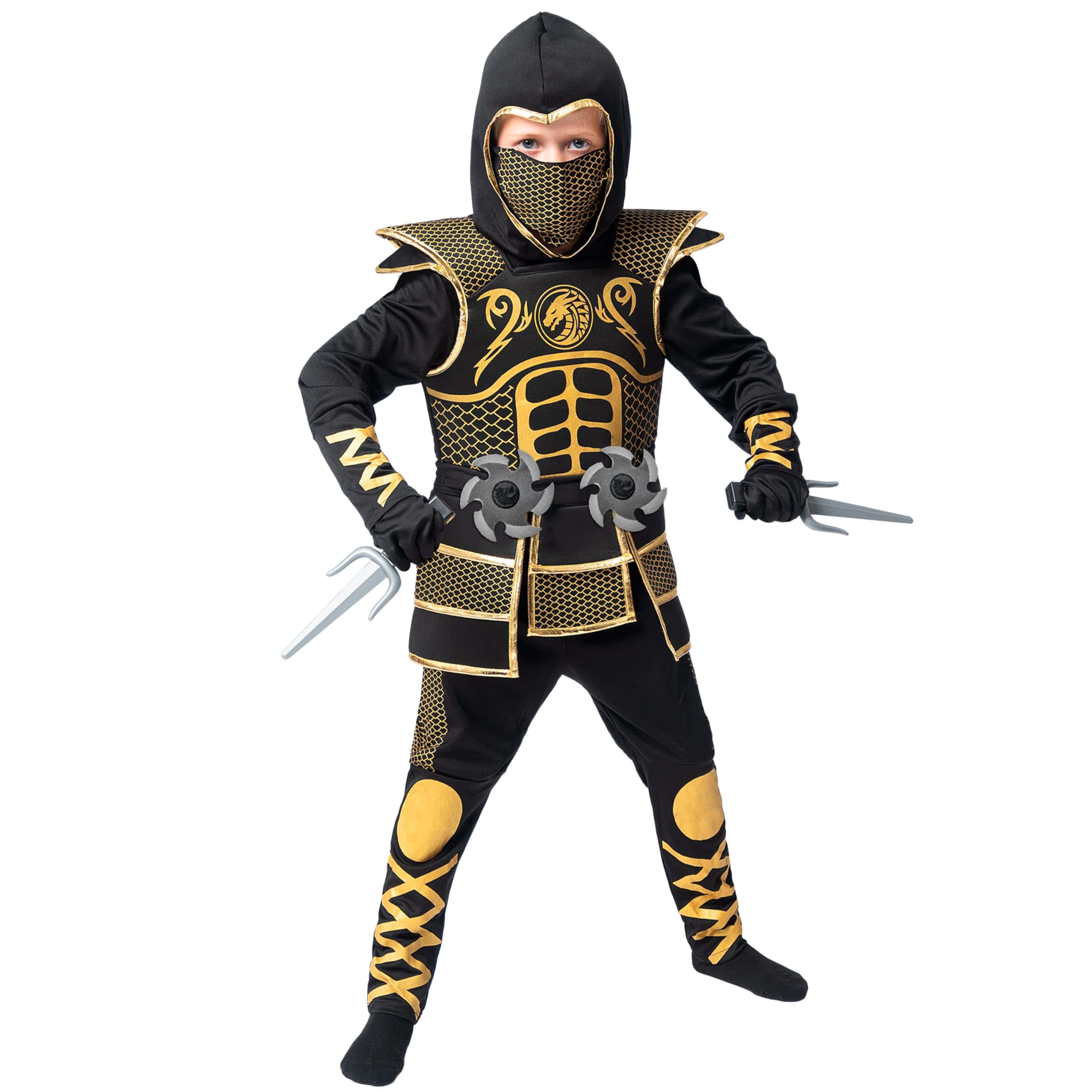 Disfraz de ninja dorado para niños Spooktacular Creations, - Imagen 6