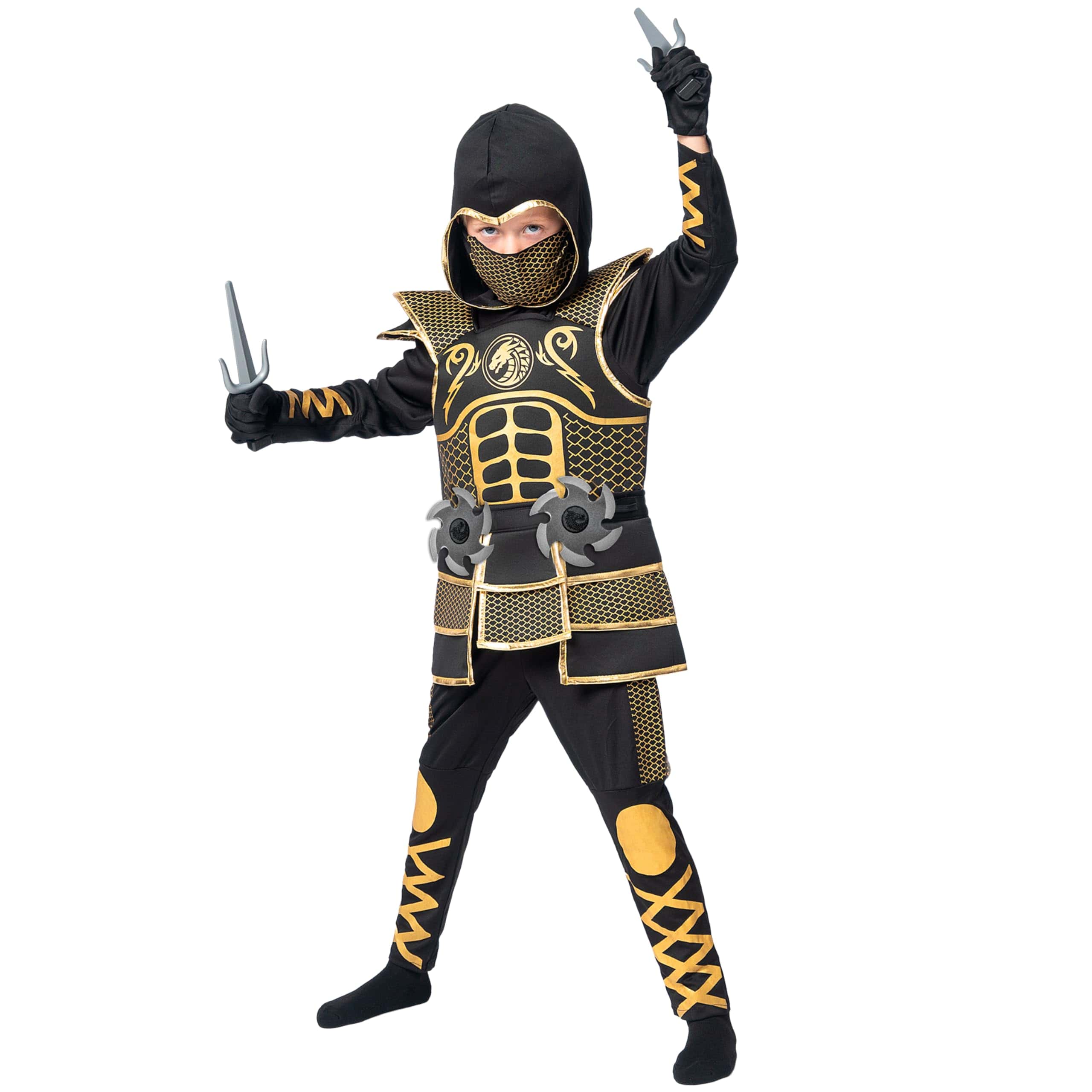 Disfraz de ninja dorado para niños Spooktacular Creations, - Imagen 5
