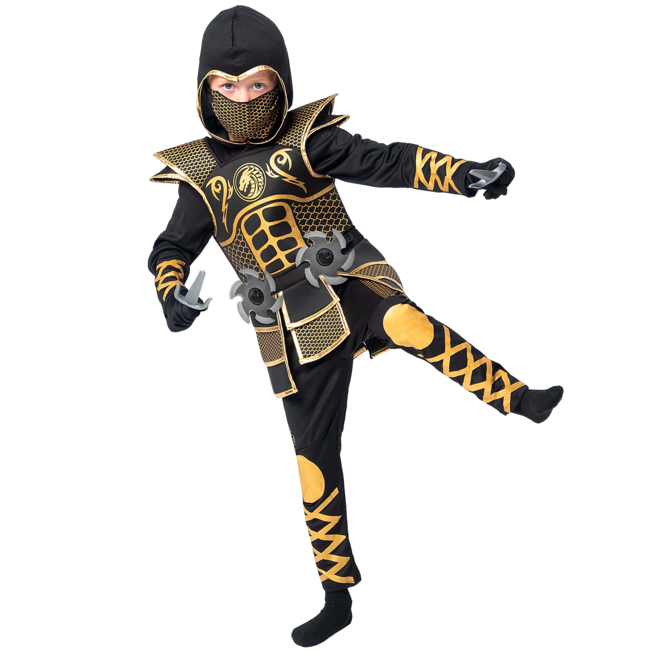 Disfraz de ninja dorado para niños Spooktacular Creations, - Imagen 9