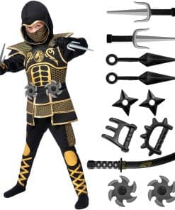 Disfraz de ninja dorado para niños Spooktacular Creations,