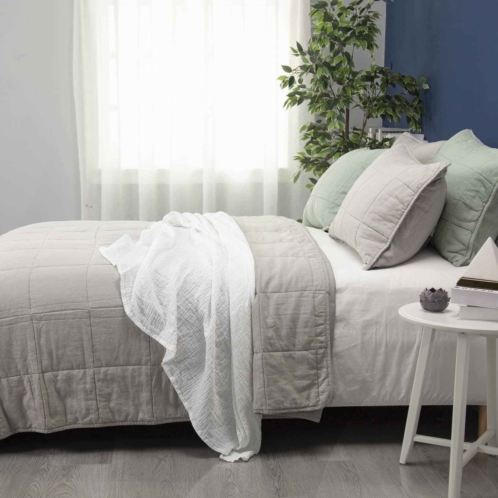 Juego de Edredón de Mezcla de Lino Stone Washed con - Imagen 3