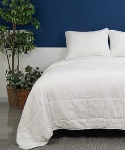 Juego de Edredón de Mezcla de Lino Lavado a la Piedra y